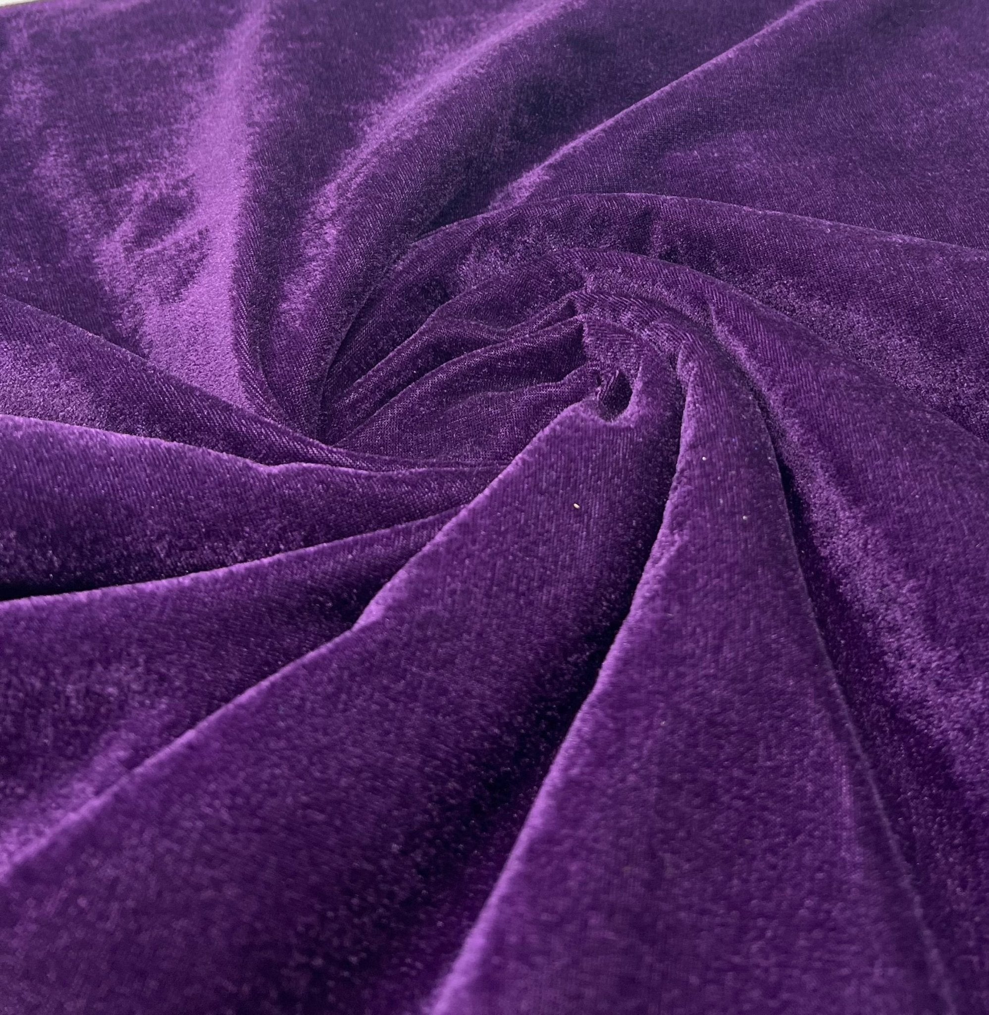 Purple Plain Velour Spandex Stretch Fabric - T9 Fabrics